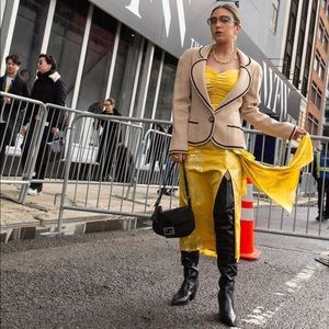 Yellow flower print Midi Skirt